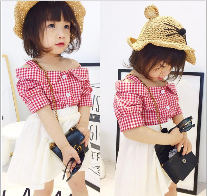 Summer New Kids Costume Toddler Baby Girl Plaid Button Top T-Shirt+Gauze Skirt Clothes Outfits, As photo
Summer New Kids Costume Toddler Baby Girl Plaid Button Top T-Shirt+Gauze Skirt Clothes Outfits, As photo