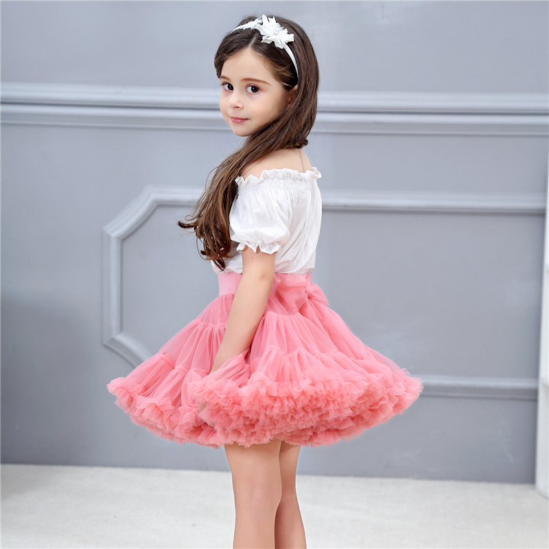 Girls tutu skirt extra fluffy pettiskirt princess soft tulle kids girl party dance skirts 1-10 Years baby