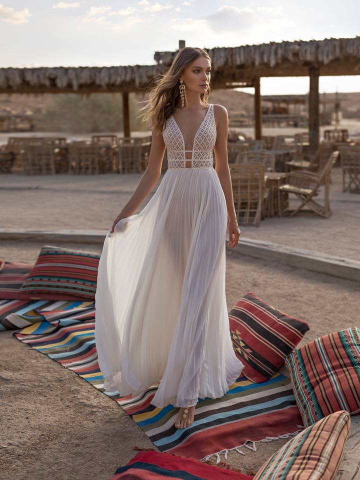 asaf dadush sexy beach wedding dresses deep v neck lace backless boho wedding dress bridal gowns custom made