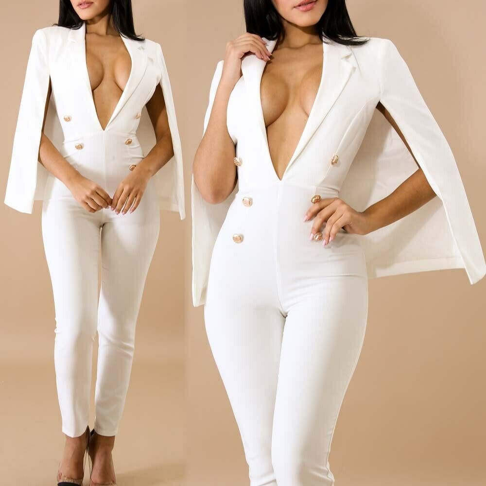 Sexy Women Ladies V Neck 2 Pieces Business Pants Suits Double Breasted Custom Made Mother's Dress Formal Evening Wear Tuxedos(Jacket+Pants)