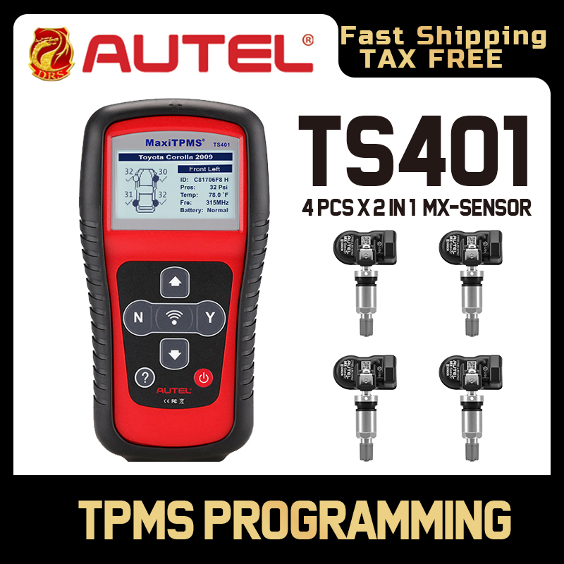 Autel MaxiTPMS TS401 OBD2 TPMS Diagnostic Scanner Tool Tire Pressure Monitoring System Activate 315 433MHZ Sensor Programming
Autel MaxiTPMS TS401 OBD2 TPMS Diagnostic Scanner Tool Tire Pressure Monitoring System Activate 315 433MHZ Sensor Programming