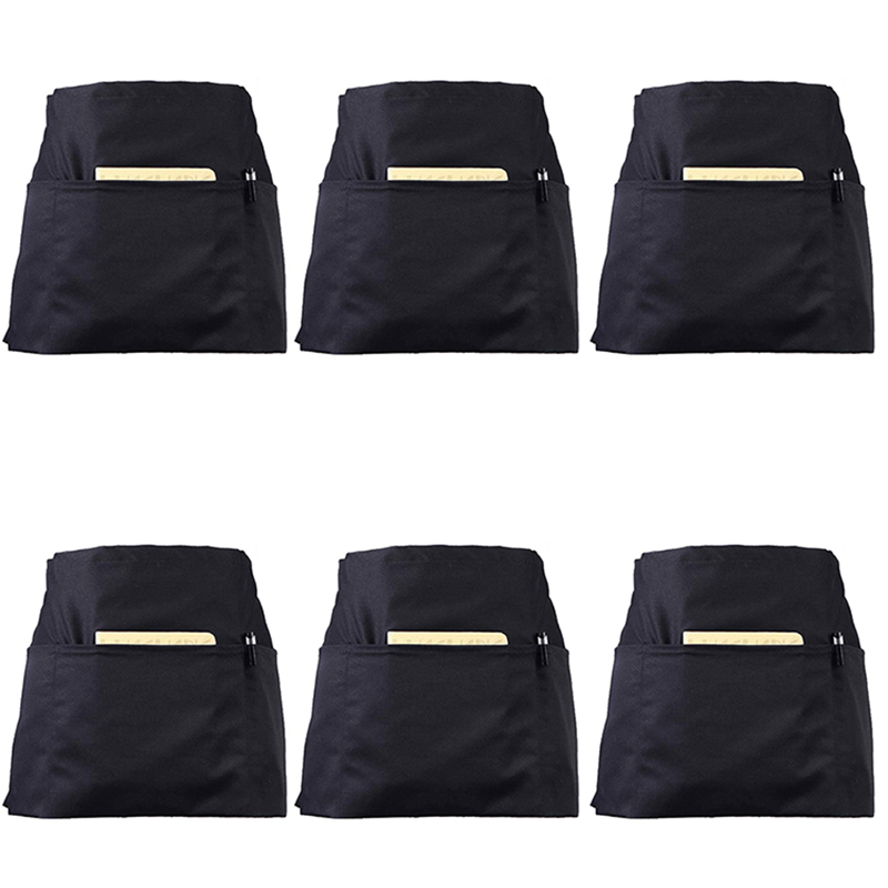6 Pack Black Waist Aprons with 3 Pockets - Half Aprons for Waitress Waiter 24 x 12 Inch Server for Holding Server Book Gu
6 Pack Black Waist Aprons with 3 Pockets - Half Aprons for Waitress Waiter 24 x 12 Inch Server for Holding Server Book Gu