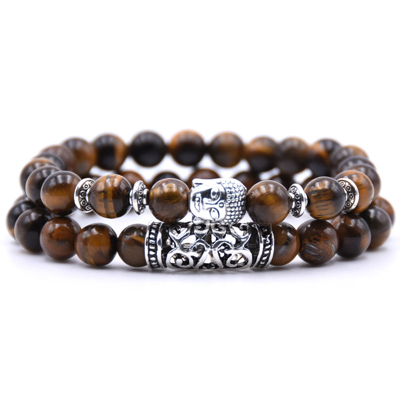 Natural Stone Beads Bracelet Set Energy Yoga Bead Bracelet Two Couples Birthday Valentine's Day Easter Gifts