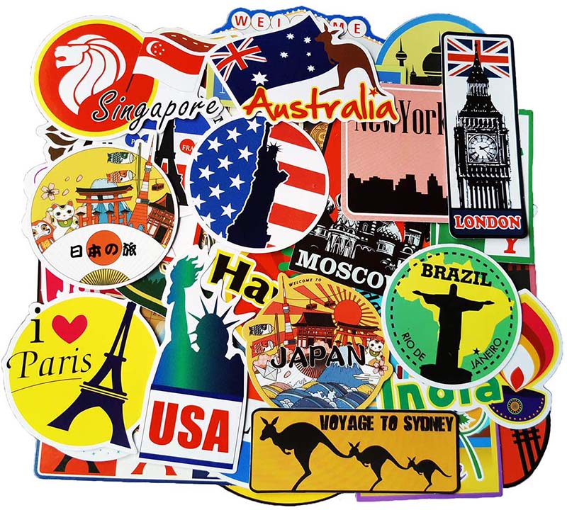 100pcs Travel Map Stickers World Famous Tourism Country Waterproof Stickers Luggage Travel Case Bottle Mac Stickers, Multi-color
100pcs Travel Map Stickers World Famous Tourism Country Waterproof Stickers Luggage Travel Case Bottle Mac Stickers, Multi-color