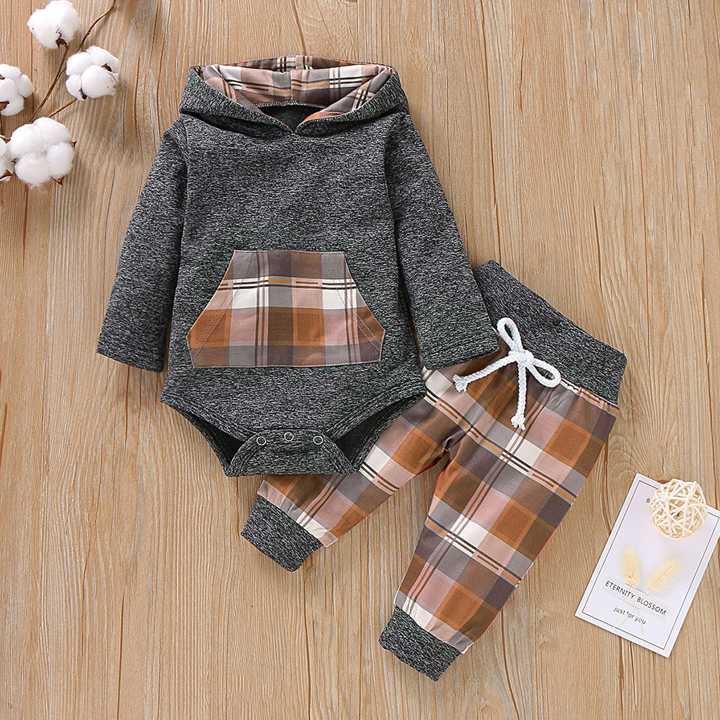 Infant Boys Girls Children kids baby clothes set Plaid Hooded Pullover Romper Bodysuit Pants boutique clothes Outfits Tracksuit Y200623, Red
Infant Boys Girls Children kids baby clothes set Plaid Hooded Pullover Romper Bodysuit Pants boutique clothes Outfits Tracksuit Y200623, Red