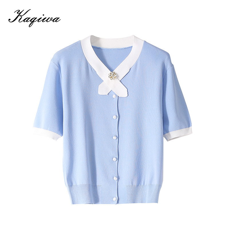 Ice silk sun protection nail bead small fragrant short sleeve knitwear thin cardigan coat short sweater top female, Black
Ice silk sun protection nail bead small fragrant short sleeve knitwear thin cardigan coat short sweater top female, Black