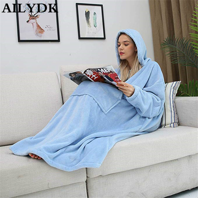 Winter Warm TV Pocket Hooded Blankets Adults Bathrobe Sofa Cozy Hoodie Blanket Sweatshirt Plush Coral Fleece Blankets Outwears
Winter Warm TV Pocket Hooded Blankets Adults Bathrobe Sofa Cozy Hoodie Blanket Sweatshirt Plush Coral Fleece Blankets Outwears