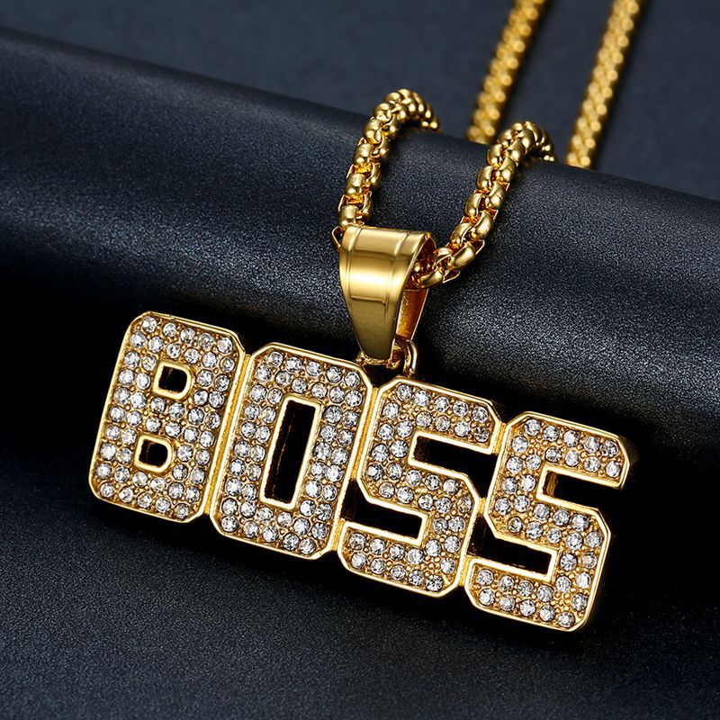 Hip Hop Rhinestones Paved Bling Iced Out Stainless Steel Boss Pendant Necklace for Men Rapper Jewelry Drop Shipping
Hip Hop Rhinestones Paved Bling Iced Out Stainless Steel Boss Pendant Necklace for Men Rapper Jewelry Drop Shipping