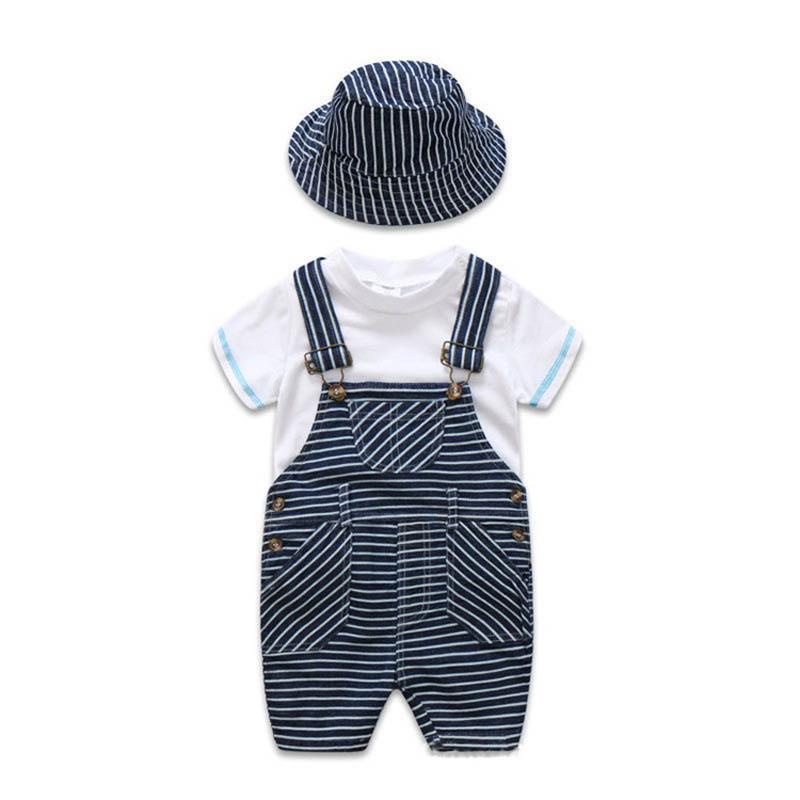 2019 Summer newborn baby boy clothes Infant Outfits kids designer Clothes 3pcs/set white T-shirt suspender trousers hat boys sets A2617
2019 Summer newborn baby boy clothes Infant Outfits kids designer Clothes 3pcs/set white T-shirt suspender trousers hat boys sets A2617