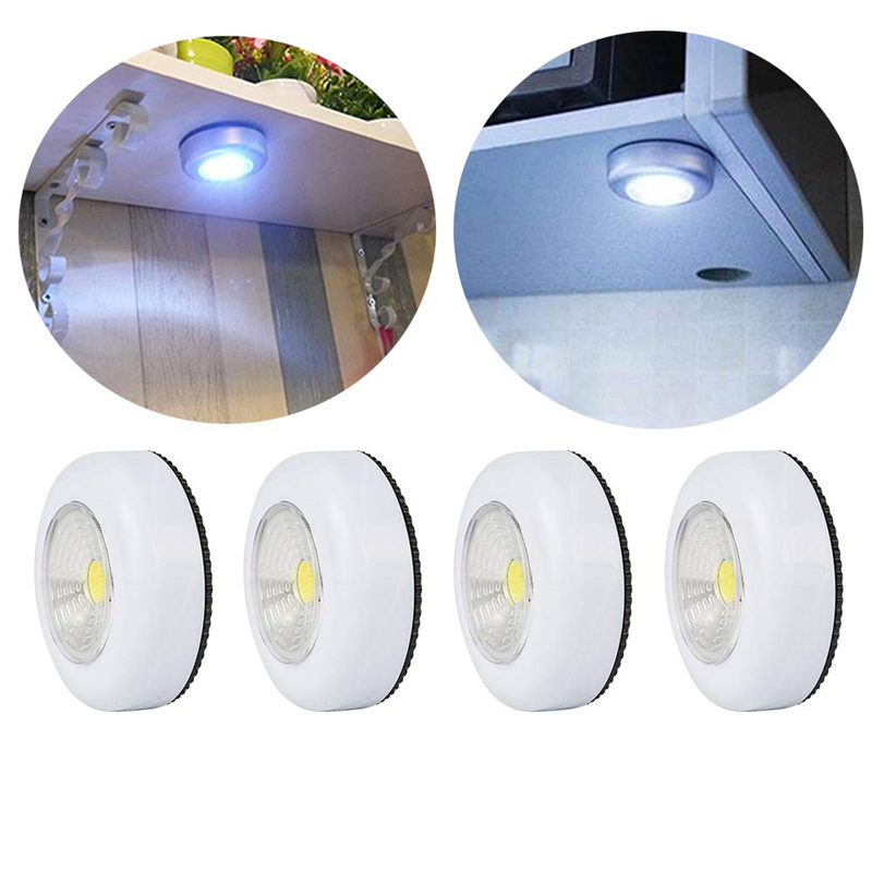 COB LED Wall Lamp 3W Closet Lights Wireless Night Light Stick Tap Touch Lamp Wardrobe Cupboard Closet Under Cabinet Light Emergency Lamp