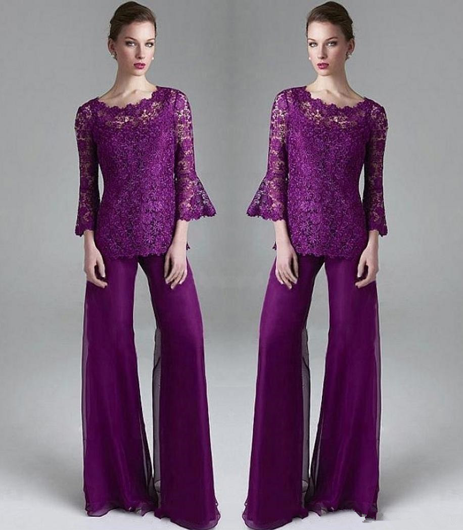 Purple Lace Mother Of The Bride Pant Suits Sheer Jewel Neck Long Sleeves Wedding Guest Dress Plus Size Chiffon Mothers Evening Dresses 82
Purple Lace Mother Of The Bride Pant Suits Sheer Jewel Neck Long Sleeves Wedding Guest Dress Plus Size Chiffon Mothers Evening Dresses 82