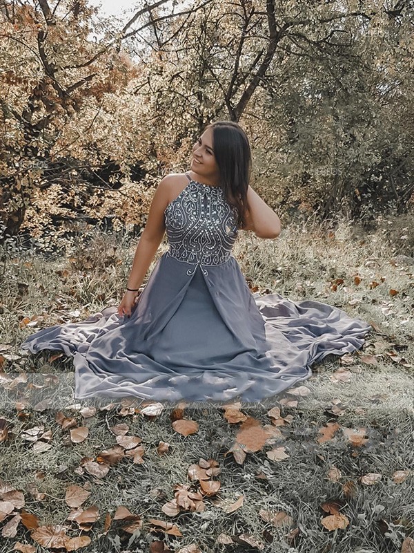 2020 Halter Long Prom Formal Evening Gowns Beading Crystal Chiffon Long Special Occasion Dress For Girls Robes De Soirée Elegant Evening, Purple
2020 Halter Long Prom Formal Evening Gowns Beading Crystal Chiffon Long Special Occasion Dress For Girls Robes De Soirée Elegant Evening, Purple