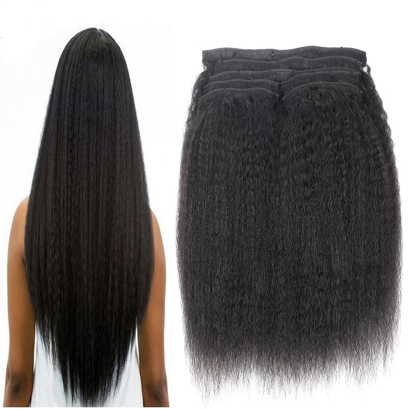 Factory Wholesale Kinky Straight Clips In Brazilian Human Hair Extensions 8pcs/Set Coarse Yaki Clips Ins Hair Extensions Remy 18" 20" 22" 24
Factory Wholesale Kinky Straight Clips In Brazilian Human Hair Extensions 8pcs/Set Coarse Yaki Clips Ins Hair Extensions Remy 18" 20" 22" 24