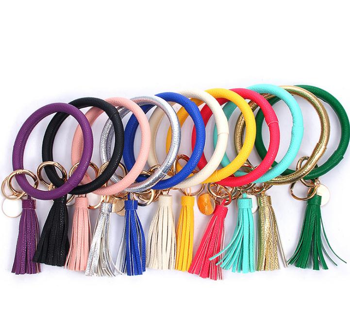 Leather Bracelet Key Chain PU Wristr Round Key Ring Tassel Pendant Wristbands Sports Keychain Bracelets Round Key Rings da247
Leather Bracelet Key Chain PU Wristr Round Key Ring Tassel Pendant Wristbands Sports Keychain Bracelets Round Key Rings da247