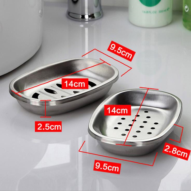 High Quality Stainless Steel Soap Stand Holder Functional Bathroom Stainless Soap Dishs Tray Box Fast Shipping F2421