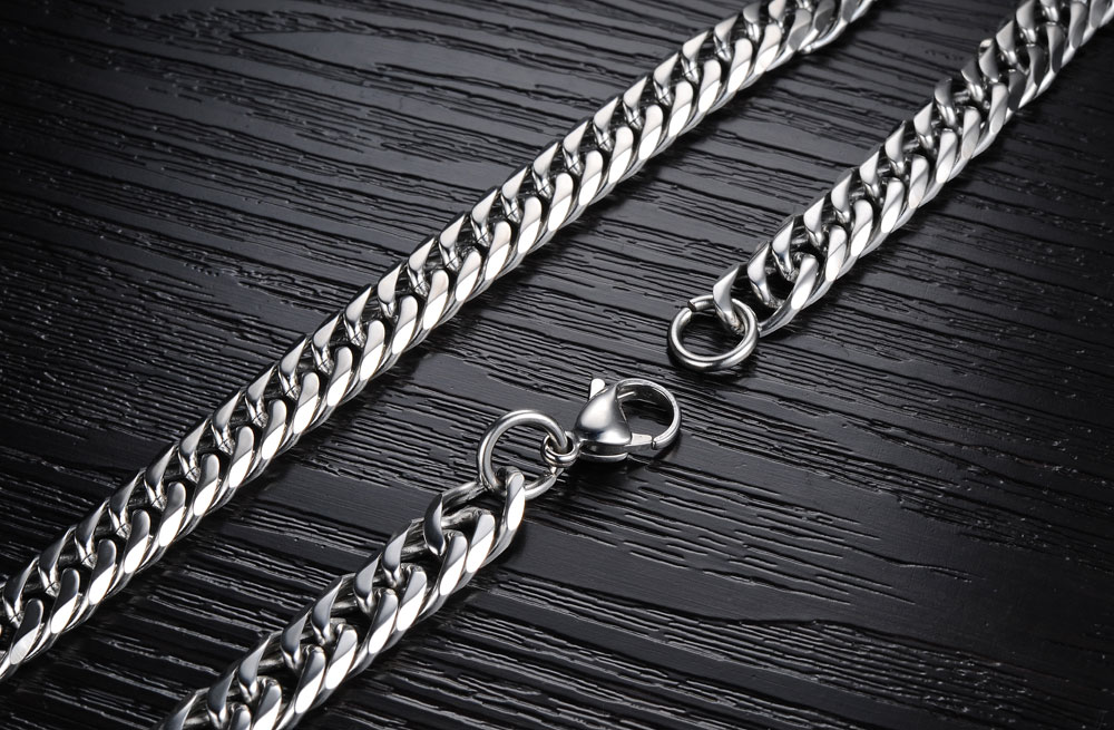 8mm 22inch Cool Men Heavy Thick Titanium Steel Chain Necklace 316L Steel Steel Link Chain Jewelry