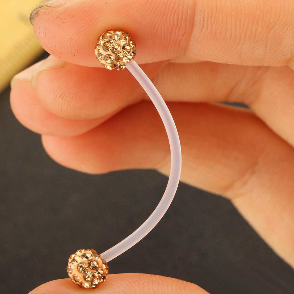 Bioplast UV Barbell Pregnancy Navel Button Rings Belly Ring Ear Industrial Barbell Body Piercing Jewelry 40pcs