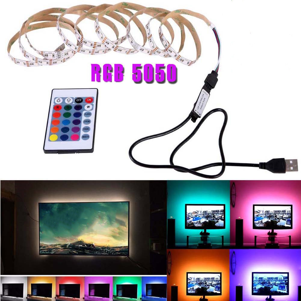 Couleur USB Mood Light RGB multi bande LED TV Rétro-éclairage à distance Contral