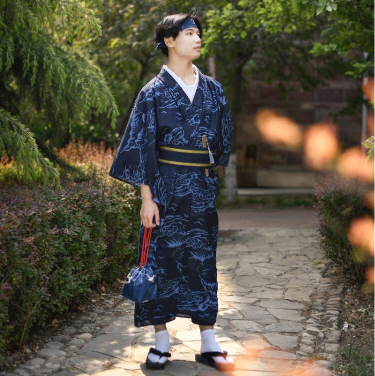 Tokyo Osaka Pajama Robe formal Clothing Male kimono Traditional Japanese Garment man Standard kimono Polyester Blend Cotton bathrobe