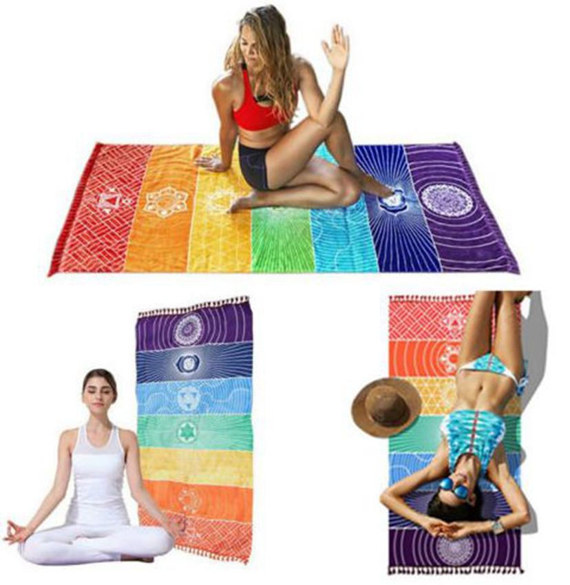 150*75cm polyester Chakra Tapestry Yoga Rug Chakras Tassel Striped Floor Mat Sarongs Beach Wall Hanging Travel Shawl KKA7880, Blue;gray
150*75cm polyester Chakra Tapestry Yoga Rug Chakras Tassel Striped Floor Mat Sarongs Beach Wall Hanging Travel Shawl KKA7880, Blue;gray