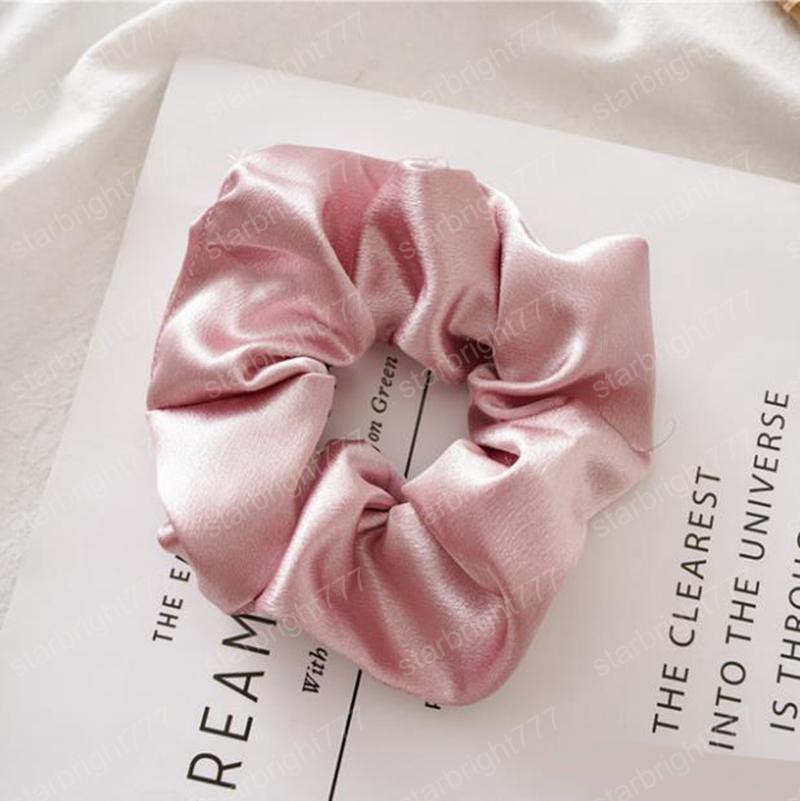 Scrunchies Hairband Silk Elastic Hair Bands Ties Satin Solid Scrunchie Ponytail Holder Girls Headwear Women Hair Accessories 8 Colors