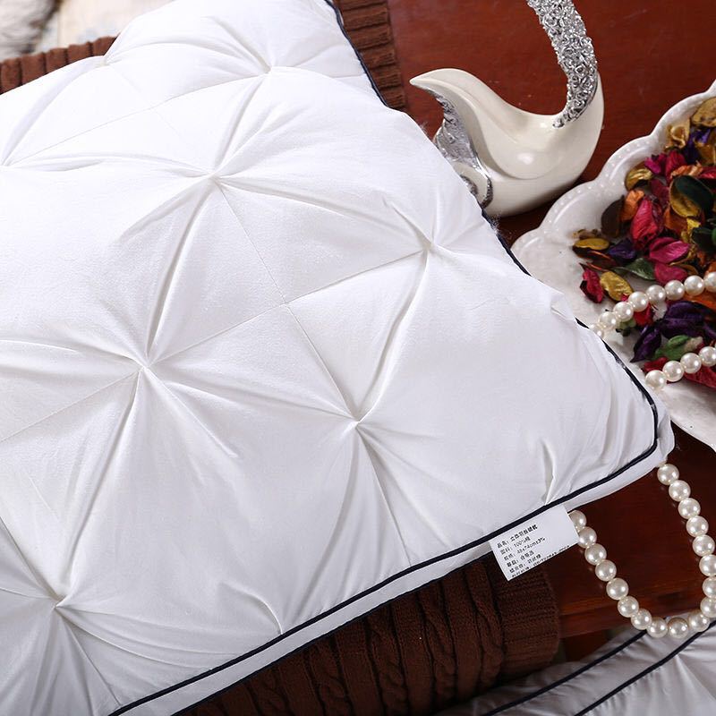 Pure White High Counts Cotton Pillow Cover Feather Goose down filling 48x74cm Bedding Pillows Neck Health Care Pillows - view 5