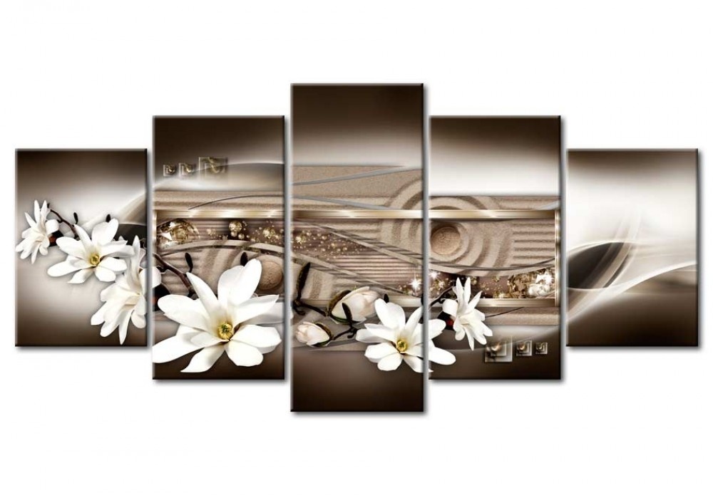 5 Panels Hot Canvas Print Brown Yulan Orchid Landscape Poster Modern Home Wall Decor Painting Canvas Printing Art HD Print Painting