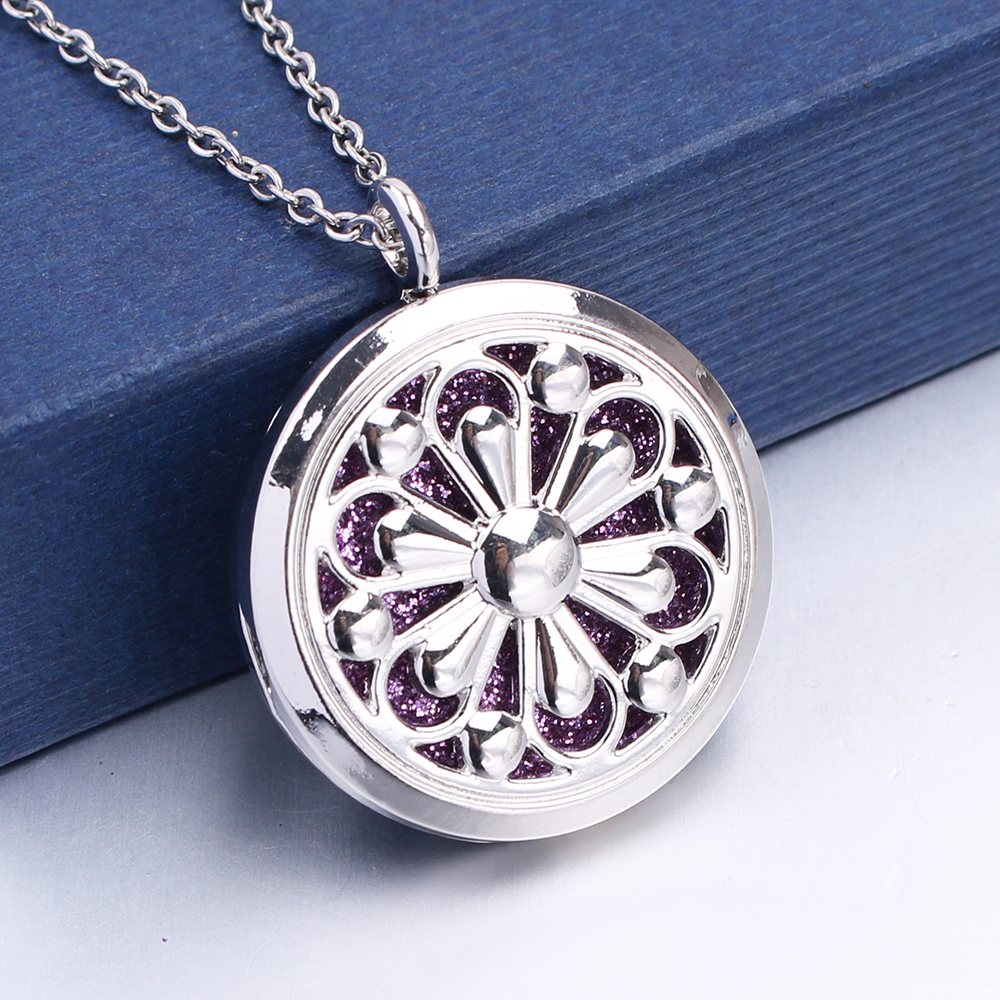 Magnet Buckle Hollow Flower Stainless Steel Necklace Aroma Perfume Magnetic Pendant Essential Oil Diffuser Locket Necklace, Silver
Magnet Buckle Hollow Flower Stainless Steel Necklace Aroma Perfume Magnetic Pendant Essential Oil Diffuser Locket Necklace, Silver