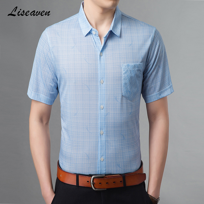 Liseaven Solid Color Men Short Sleeve Shirt Men's Summer Causal Business Shirt Size -6XL, Blue
Liseaven Solid Color Men Short Sleeve Shirt Men's Summer Causal Business Shirt Size -6XL, Blue