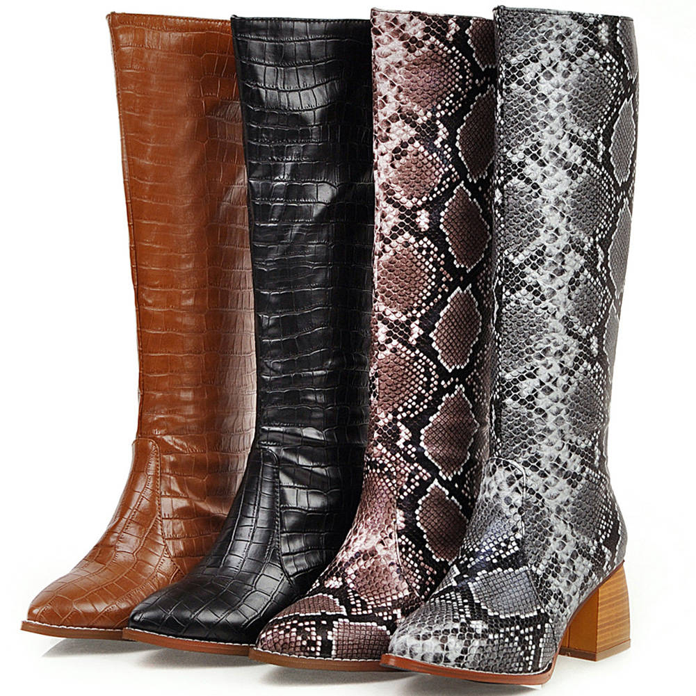 Hot Sale- Classic Top Quality Shoes Woman Boots Female Shoes Heels Knee High Boots Women