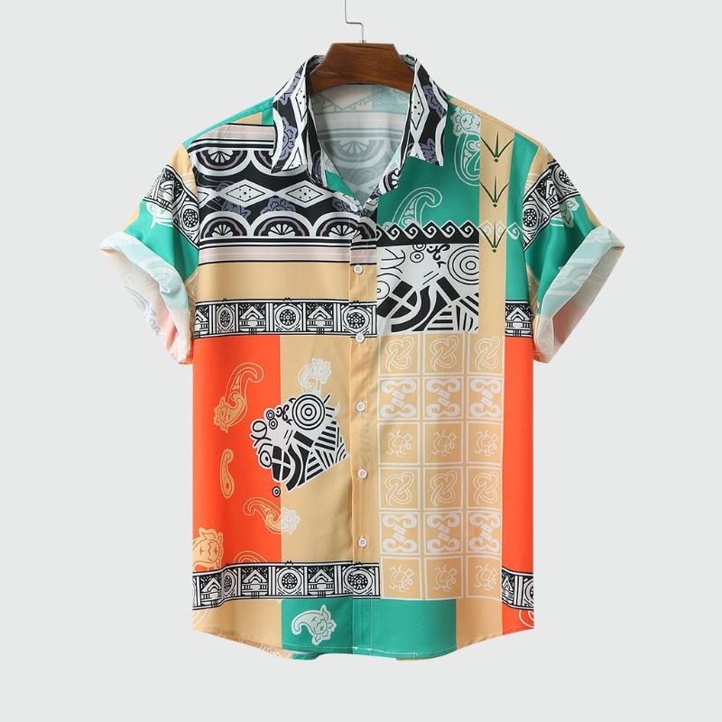 Men's Shirts Colorful Summer Short Sleeve Loose Buttons Hawaiian Casual Shirt Blouse Male Casual Beach Holiday Top Blouse, Multicolor
Men's Shirts Colorful Summer Short Sleeve Loose Buttons Hawaiian Casual Shirt Blouse Male Casual Beach Holiday Top Blouse, Multicolor