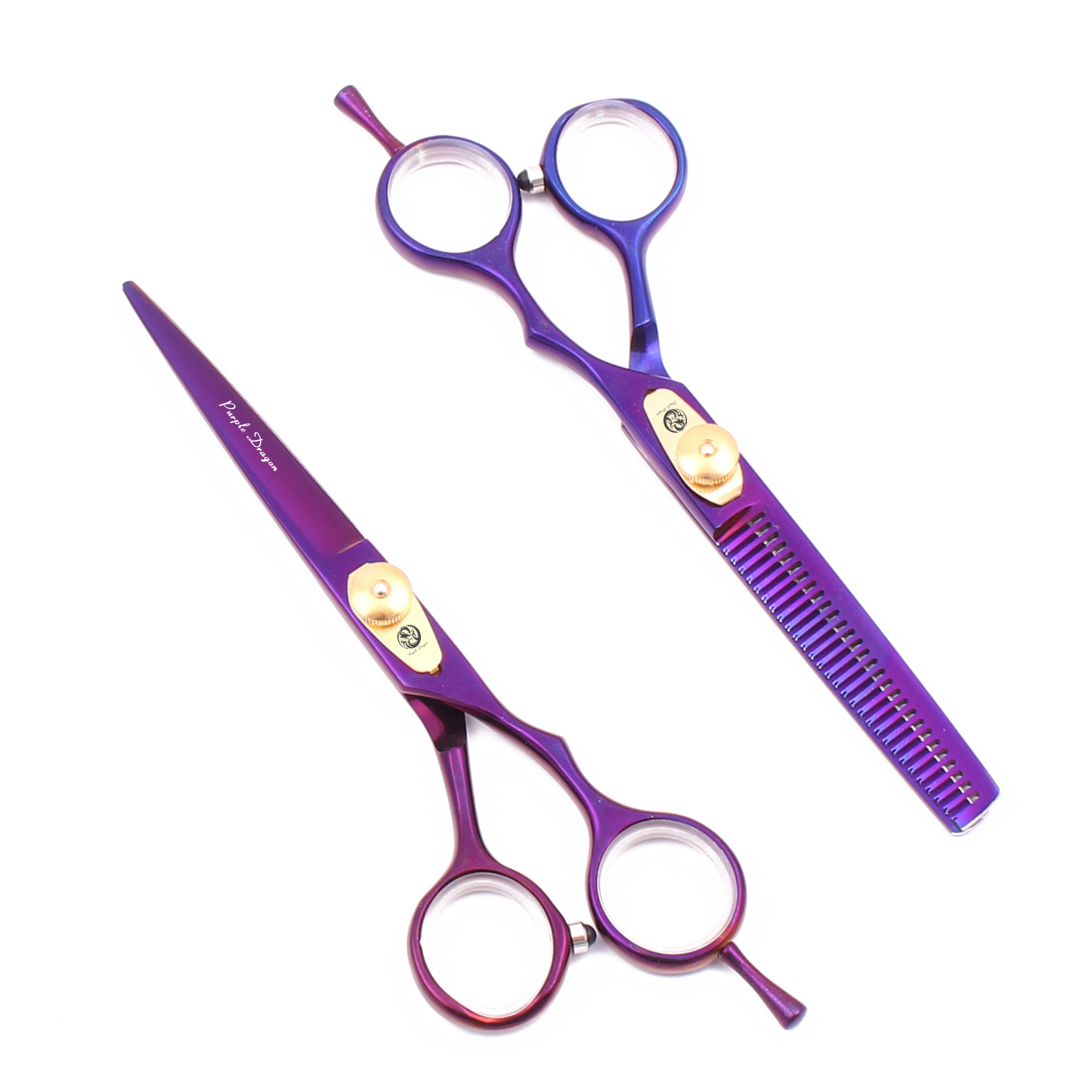 Haircut Scissors Z1020 5.5" Violet Color JP Stainless Purple Dragon Haircut Shears Barber Cutting Scissors Thinning Shears Hair Scissors Set
Haircut Scissors Z1020 5.5" Violet Color JP Stainless Purple Dragon Haircut Shears Barber Cutting Scissors Thinning Shears Hair Scissors Set