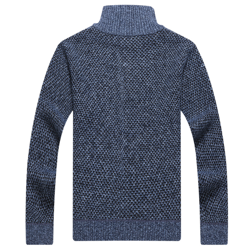 Covrlge Warm Thick Velvet Cashmere Sweaters Men Winter Pullovers Zipper Mandarin Collar Man Casual Clothes Big Size 3XL MZM046MX190926