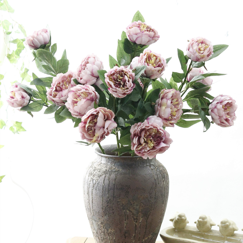 3Heads Artificial Silk+Plastic rose Peony Flower branch fake flores peonies for indoor Home decor diy wedding decorations
3Heads Artificial Silk+Plastic rose Peony Flower branch fake flores peonies for indoor Home decor diy wedding decorations