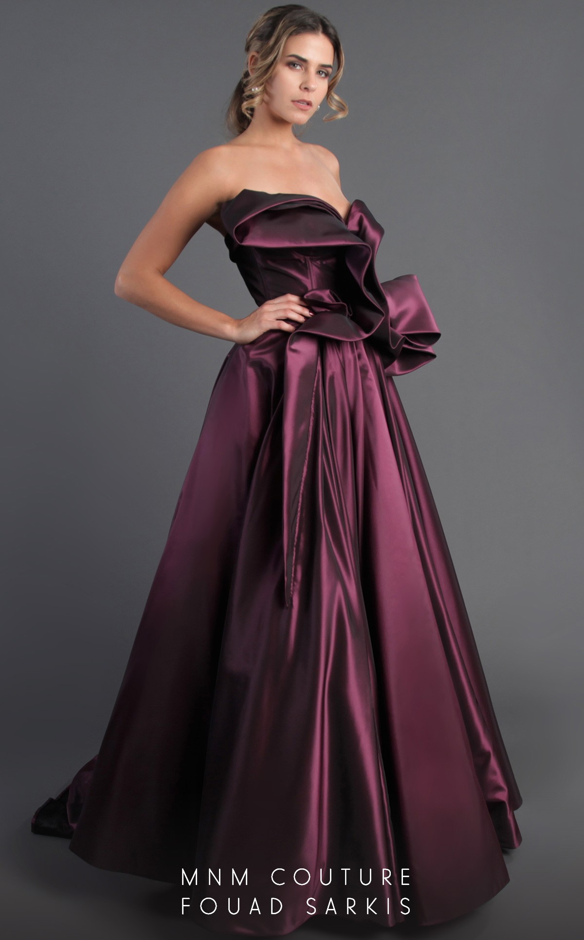 Dark Purple Evening Gowns Sweetheart Satin Ruffles A Line Sweep Train Custom Made Prom Dress Cheap Formal Party Dress