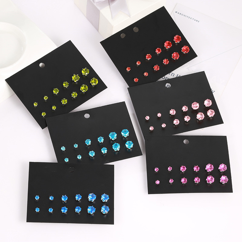 Luokey Crystal Zircon Stud Earrings Set Luxury Women Fashion Green Red Blue Pink Color Jewelry 6Pairs/Set Ear Piercing Earrings
Luokey Crystal Zircon Stud Earrings Set Luxury Women Fashion Green Red Blue Pink Color Jewelry 6Pairs/Set Ear Piercing Earrings