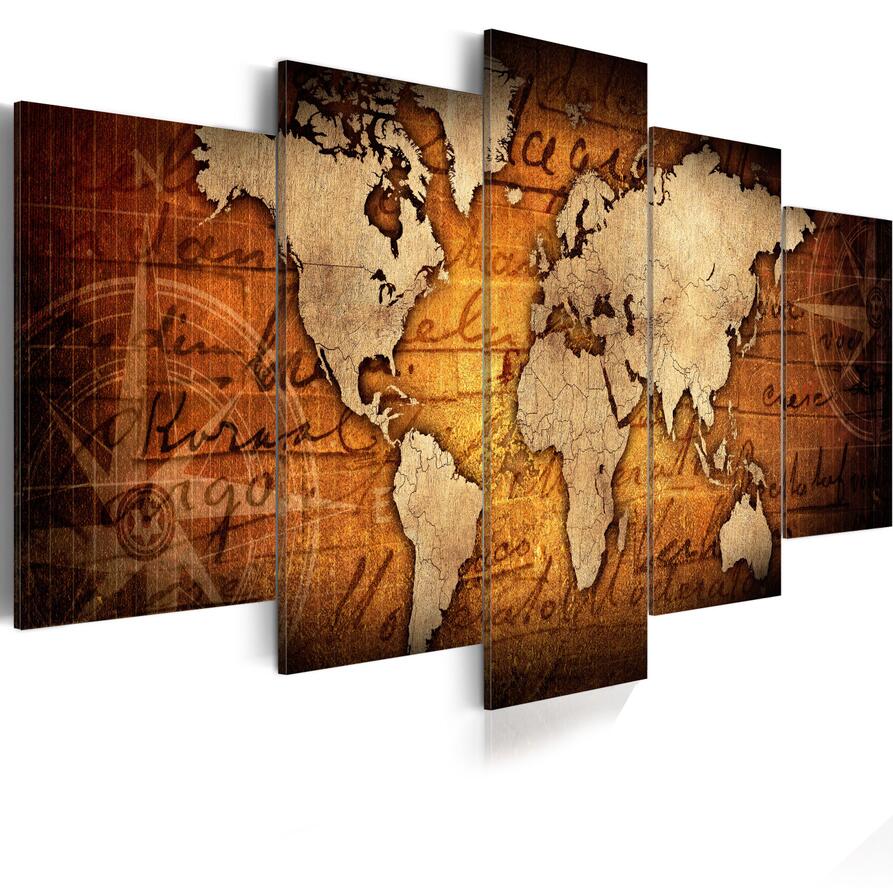 modern decorative painting ( No Frame ) Canvas Print Modern Fashion Wall Art the Retro World Map for Home Decoration Choose Color & Size