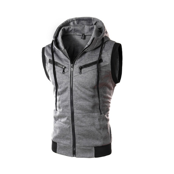 Factory direct foreign trade 2019 spring and summer men' casual sports hooded knit vest vest, Dark grey
Factory direct foreign trade 2019 spring and summer men' casual sports hooded knit vest vest, Dark grey