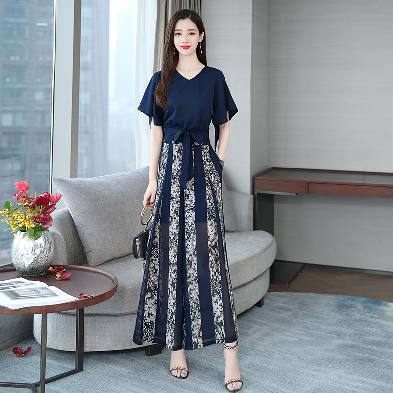 Fashionable Two Piece Set Summer Woman Suit Women Sets Clothes Conjunto Feminino Ensemble Femme Deux Pieces Pant Suit, Navy blue
Fashionable Two Piece Set Summer Woman Suit Women Sets Clothes Conjunto Feminino Ensemble Femme Deux Pieces Pant Suit, Navy blue