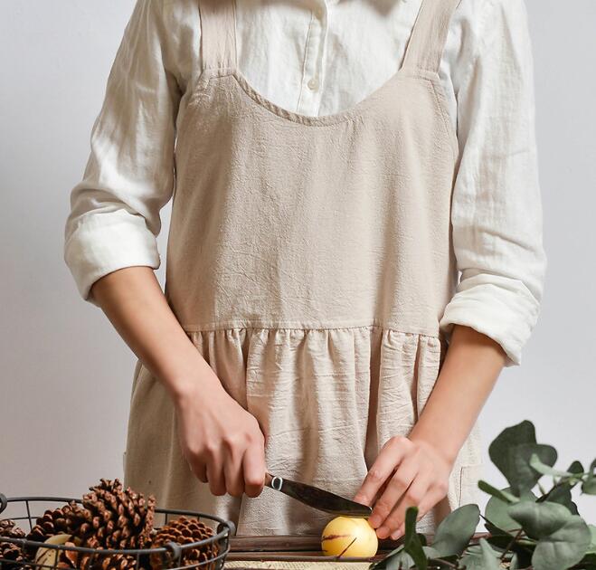 Cotton Skirt Apron Women Bib Apron Coffee shops and flower