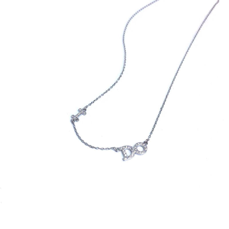 Fashionsterling silver simple I do letter necklace European Bailey I do clavicle chain