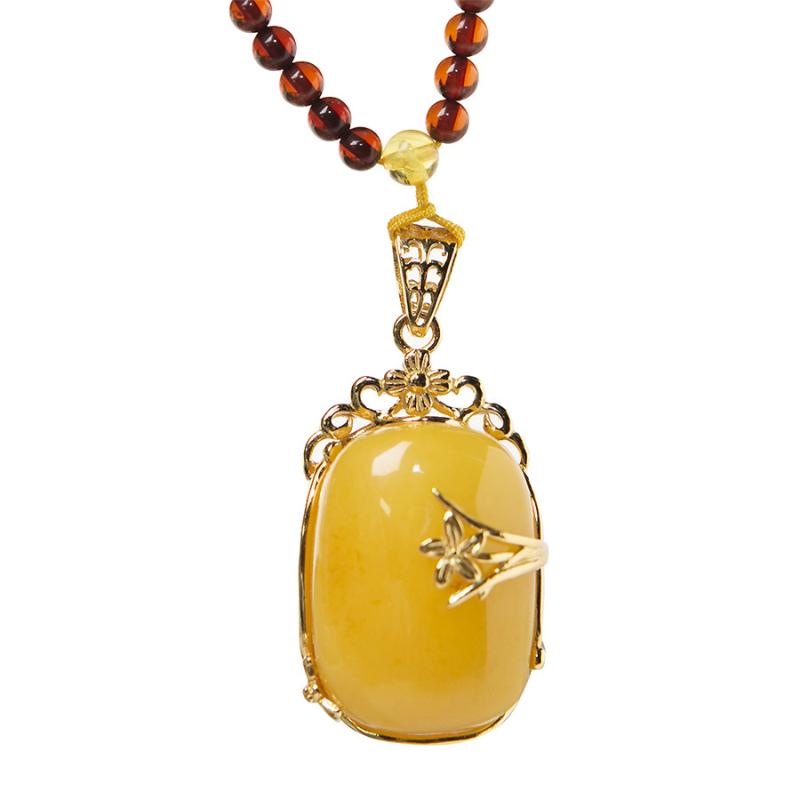 Genuine Natural Yellow Amber Gemstone Crystal Bead Woman Men Pendant Fashion Natural Amber Necklace
Genuine Natural Yellow Amber Gemstone Crystal Bead Woman Men Pendant Fashion Natural Amber Necklace