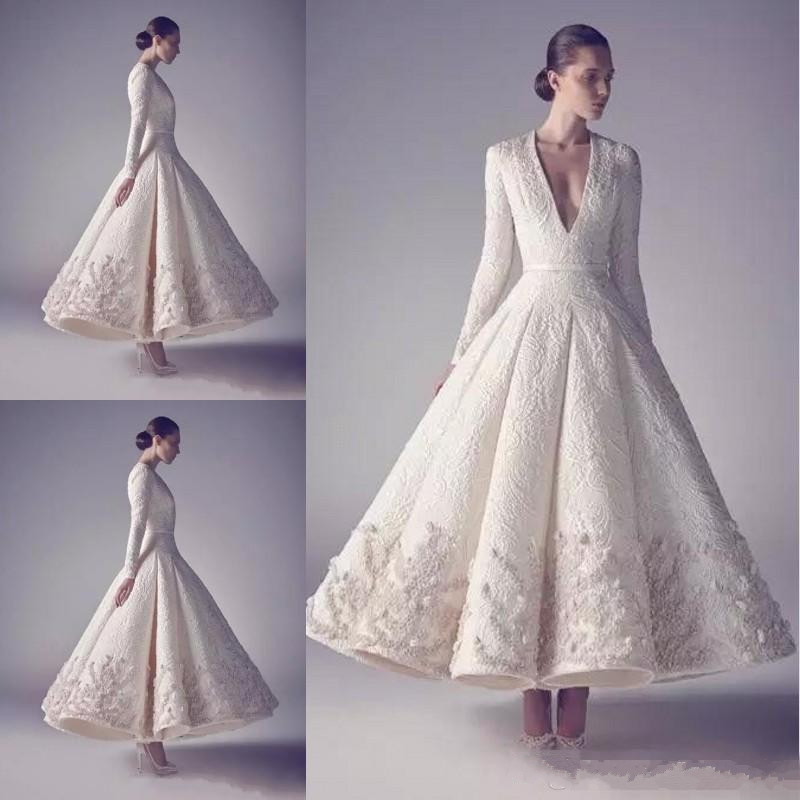 Ashi Studio Vintage Prom Dresses V Neck Long Sleeve Lace Appliqued Dress Evening Wear Ankle Length A Line Formal Gowns