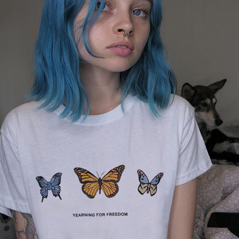 Fashion Women Butterfly Crop vintage dropshipping clothes top Hip hop harajuku Female Camiseta punk Short sleeve Sexy T-Shirts, Solid color t-shirt
Fashion Women Butterfly Crop vintage dropshipping clothes top Hip hop harajuku Female Camiseta punk Short sleeve Sexy T-Shirts, Solid color t-shirt