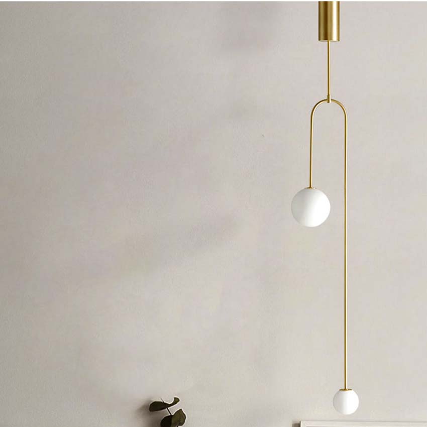 Postmodern wrought Pendant Lamps gold black white iron glass hanging ceiling lights bedroom dining room suspension light
