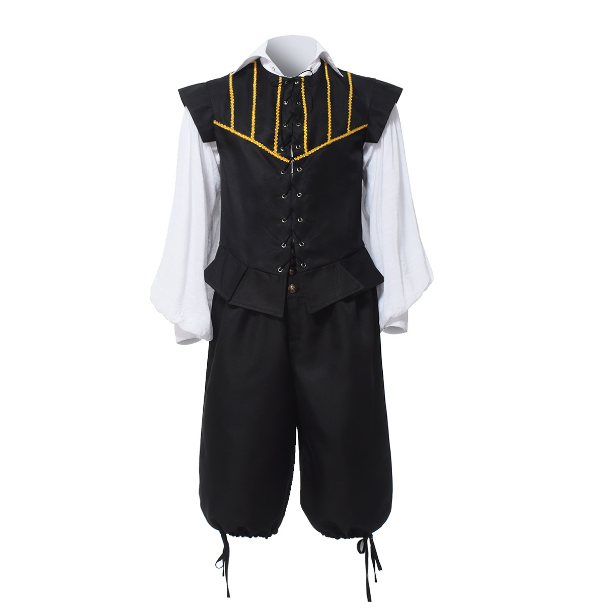 Men's Renaissance Costumes Vintage 3 Piece Set Doublet Costume with Poet Shirt and Breeches Medieval Cosplay, Black
Men's Renaissance Costumes Vintage 3 Piece Set Doublet Costume with Poet Shirt and Breeches Medieval Cosplay, Black