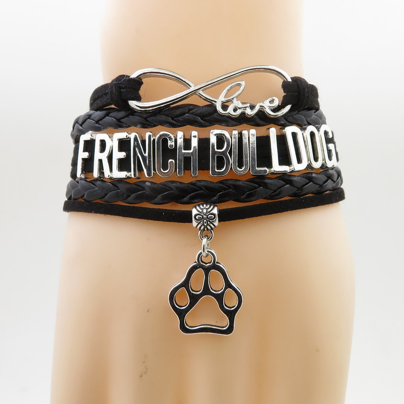 Infinity Love French Bulldog Bracelet Dog Pet Paw Charm Dog Claws Gift Leather Wrap Men Bracelets & Bangles For Women And Man
Infinity Love French Bulldog Bracelet Dog Pet Paw Charm Dog Claws Gift Leather Wrap Men Bracelets & Bangles For Women And Man