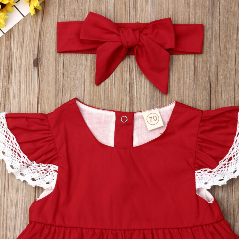 Newborn Baby Infant Girl Lace Floral Romper/Tutu Dress + Headband arrival Sister Suit 2Pcs Outfits Party Dress