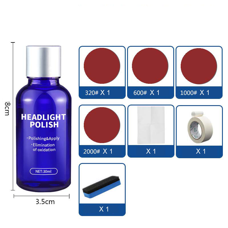High Qulaity 30ML Headlight Restoration Kit Car Light Repair Hydrophobic Glass Coating Cars Polish Auto Ceramic Coat Plating