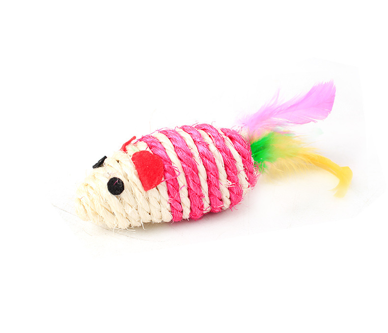 Mice Cute Fun Sisal Cat Chew Interactive Pet Rope Mouse Playing Toy Kitten Teaser Toys